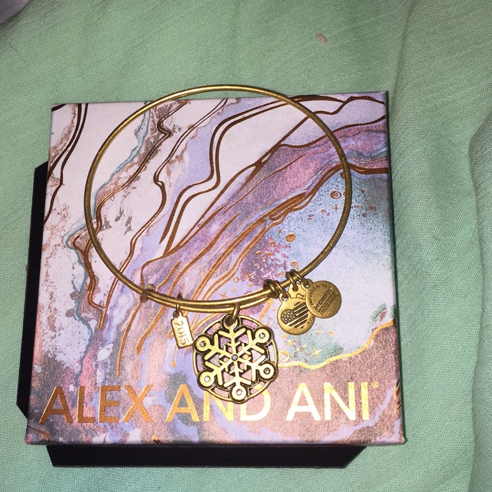 Gold Alex and Ani charm bracelet
